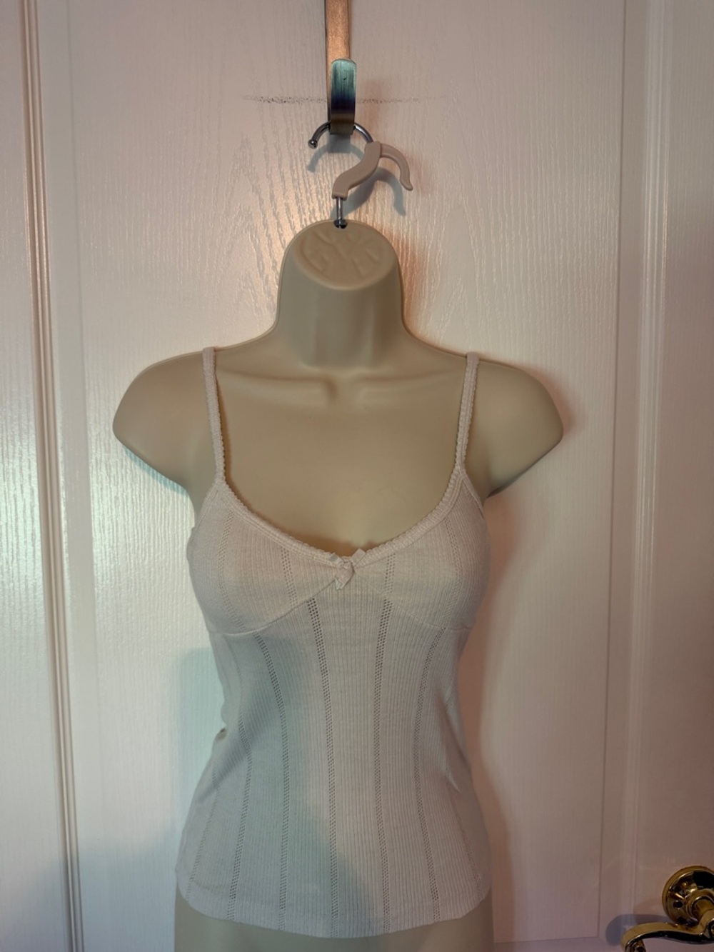 Vintage Gap Ivory Ribbed Knit Cami Tank Top